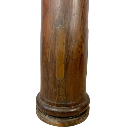 32 - Late 19th century brass binnacle on an mahogany stand. 36/106cm