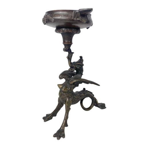 80 - 19th century bronze incense burner. 25cm