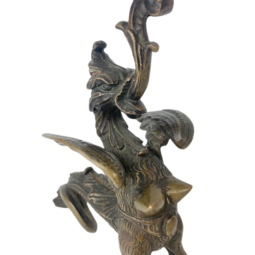 80 - 19th century bronze incense burner. 25cm