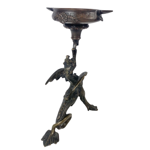 80 - 19th century bronze incense burner. 25cm