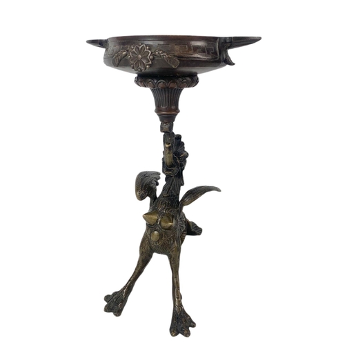 80 - 19th century bronze incense burner. 25cm