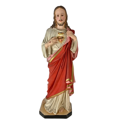 91 - Large early 20th century Jesus figure. 65cm