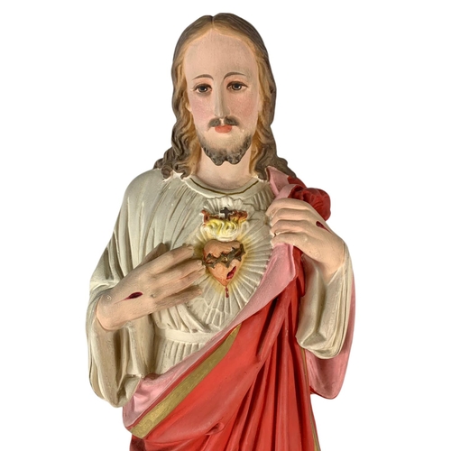 91 - Large early 20th century Jesus figure. 65cm