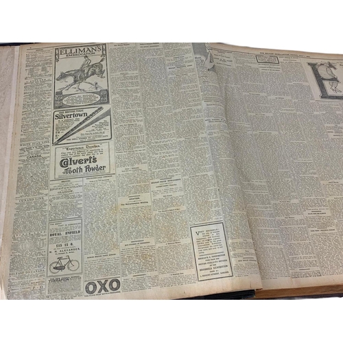 93 - Large Belfast News Letter 1910, 2, news print book. 57/64/12cm