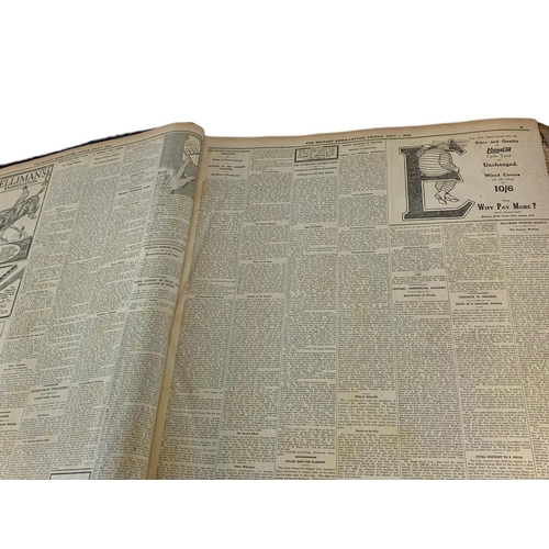 93 - Large Belfast News Letter 1910, 2, news print book. 57/64/12cm