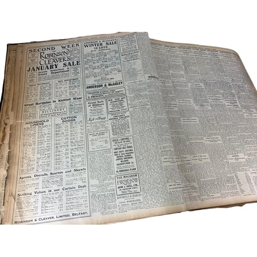 94 - Large Belfast News Letter 1925, 1, news print book. 51 x 64 x 13cm