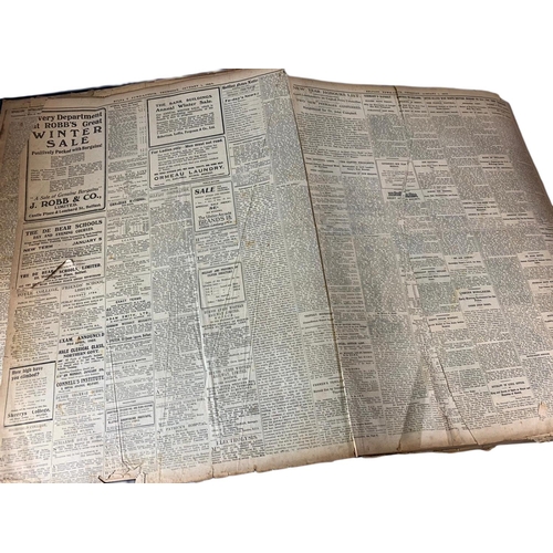 94 - Large Belfast News Letter 1925, 1, news print book. 51 x 64 x 13cm