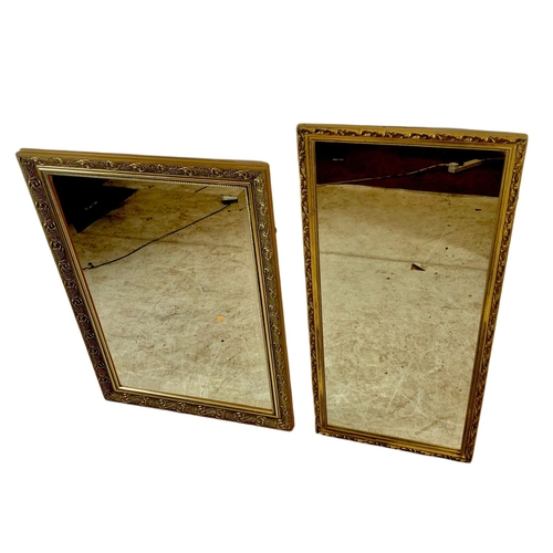 114 - 2 ornate gilt framed mirrors. 61 x 87cm. 43 x 96cm