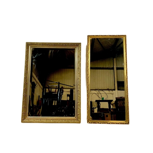 114 - 2 ornate gilt framed mirrors. 61 x 87cm. 43 x 96cm