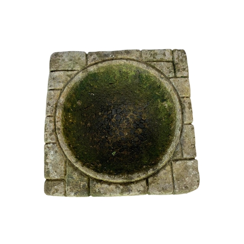 123 - Concrete garden birdbath. 34 x 32 x 76cm