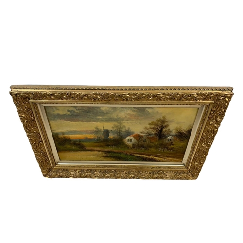 174 - 19th century oil painting by J. Maurice in an ornate gilt frame. 71 x 46cm