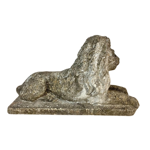 179 - Large concrete garden lion. 95 x 50cm