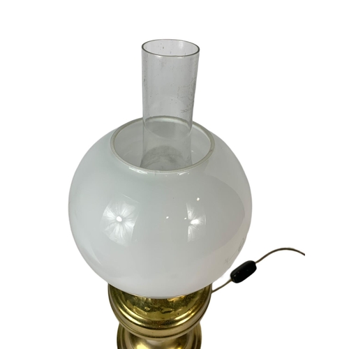 180 - Brass oil lamp electrified. 57cm