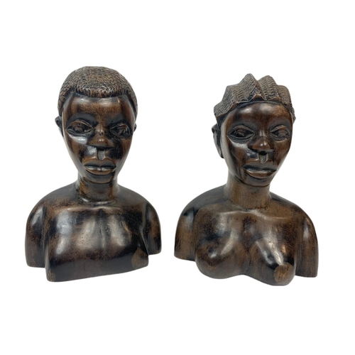 582 - Quantity of heavy wooden African figures. Largest 28cm