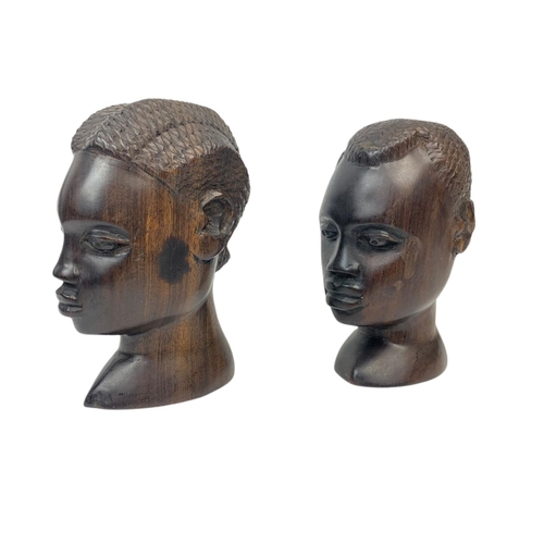 582 - Quantity of heavy wooden African figures. Largest 28cm