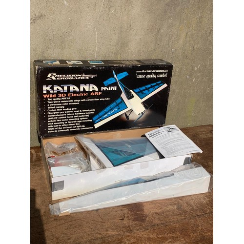 8 - Precision Aerobatics Katana Mini Wild 3D Elctric ARF plane in box. Box measures 75 x 38cm