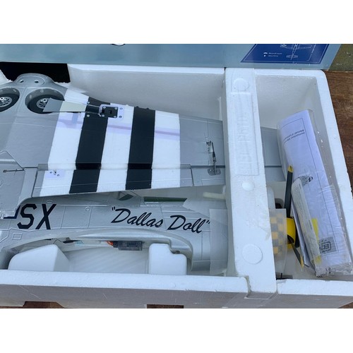 11 - E-Flite P-51D Mustang remote control plane in box. AS3X System. BNF Basic. Box measures 120.5 x 45.5... 