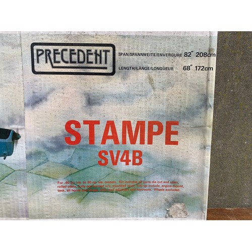 22 - Precedent Stampe SV4B 1/4 Scale Series plane in box. Box measures 93.5 x 36 x 13cm