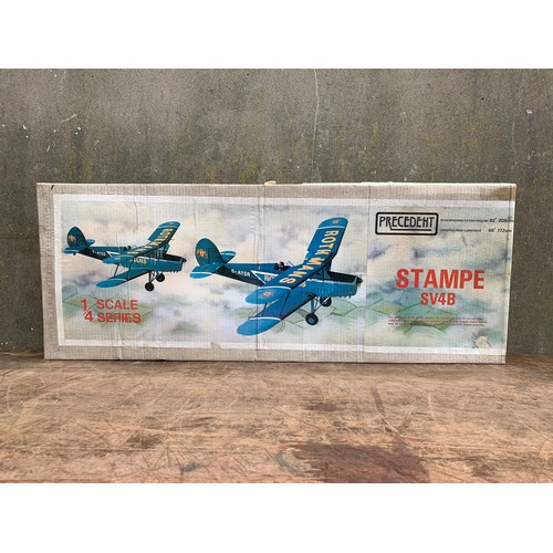 22 - Precedent Stampe SV4B 1/4 Scale Series plane in box. Box measures 93.5 x 36 x 13cm