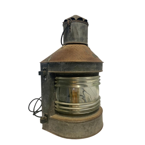 10 - Large late 19th/early 20th century ships lamp. Electrified. 57cm