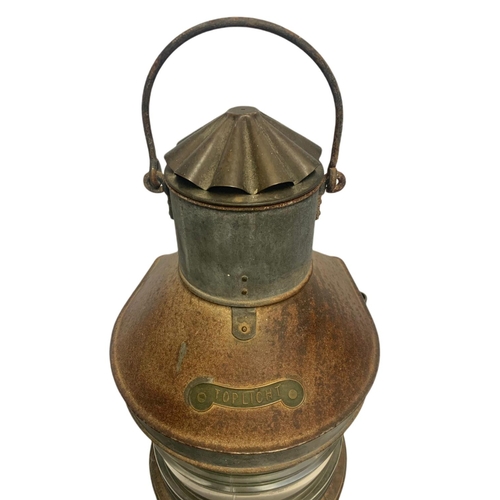 10 - Large late 19th/early 20th century ships lamp. Electrified. 57cm