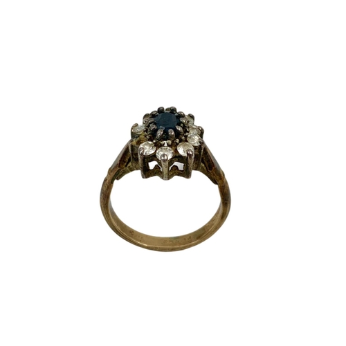 653 - 9ct gold multi stone ring.