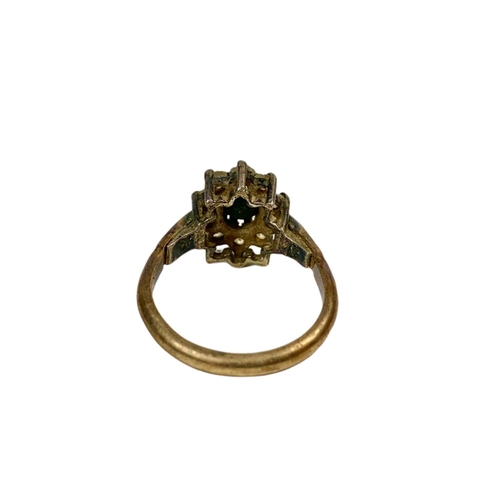 653 - 9ct gold multi stone ring.