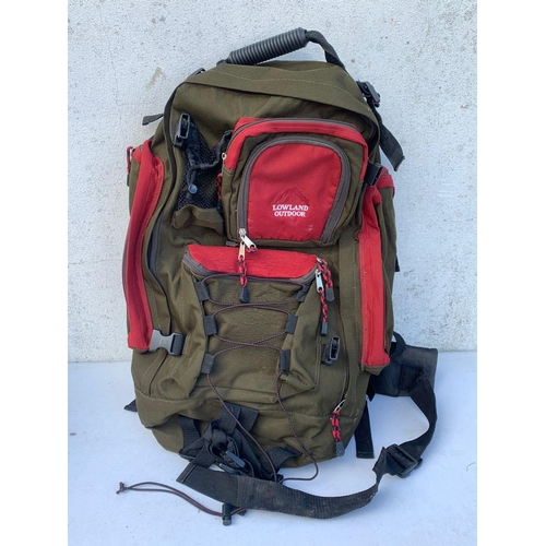 150 - 3 camping fishing bags. 2 by Lowland Outdoor and Ron Thompson Field Gear.