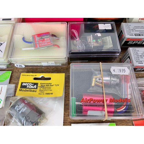 178 - Quantity of model engine controls, servos, micro receivers etc. Robbe air controls, Air Power Models... 