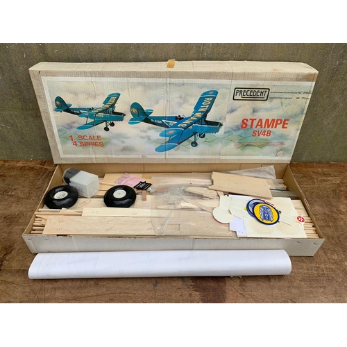 22 - Precedent Stampe SV4B 1/4 Scale Series plane in box. Box measures 93.5 x 36 x 13cm