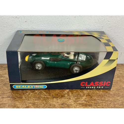 56 - 3 Scalextric models car and motorcycles in boxes. Colin Edwards Telefonica Honda,  Makoto Tamada Hon... 