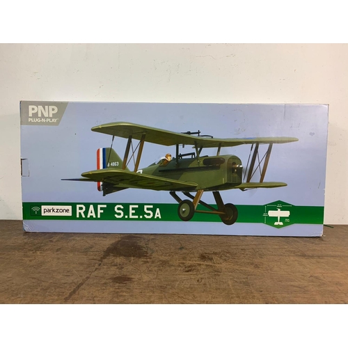 61 - Parkzone RAF S.E.5A WW1 plane in box. Box 102 x 45cm