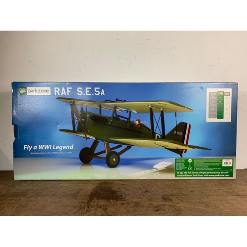 61 - Parkzone RAF S.E.5A WW1 plane in box. Box 102 x 45cm