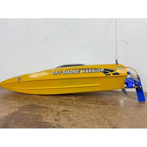 64 - Hype Warrior 2000 Brushless Powered Offshore Racer boat in box. Box measures 50cm