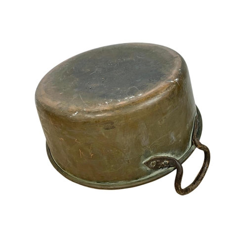 1 - Large Victorian copper jam pan with double handles, 48cm