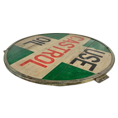 13 - Large wooden painted CASTROL sign, 55cm