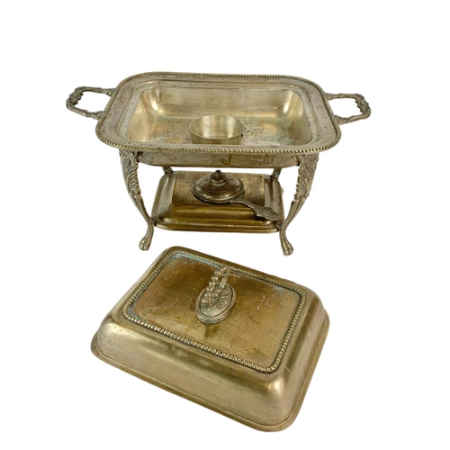 162 - Vintage silver plate food warmer, 44cm x 27cm x 32cm