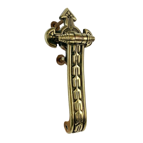 167 - Victorian brass door knocker, 26cm