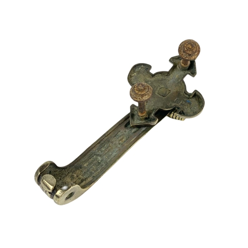167 - Victorian brass door knocker, 26cm