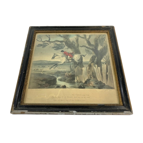 175 - Set of 3 Georgian hunting prints. 30x29.5cm