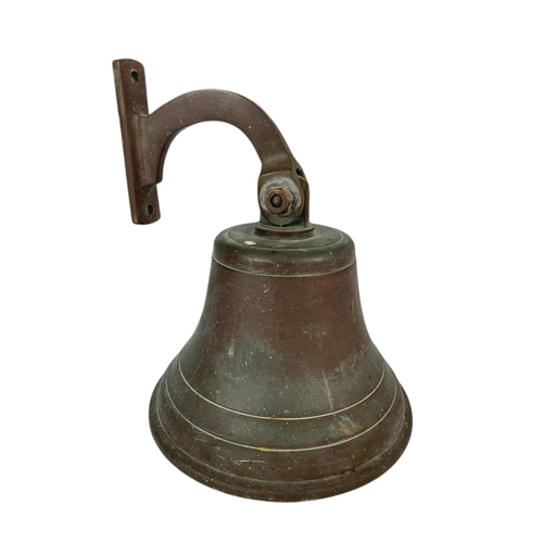 205 - Victorian bronze bell, 20cm x 25cm