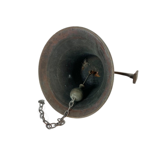 205 - Victorian bronze bell, 20cm x 25cm