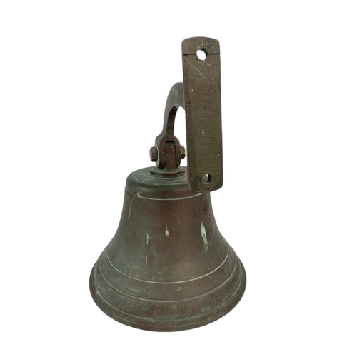 205 - Victorian bronze bell, 20cm x 25cm