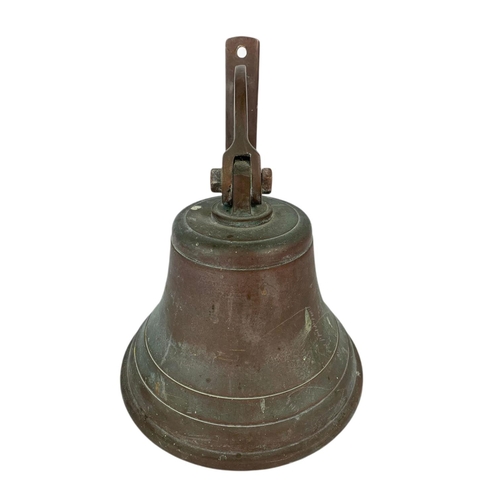 205 - Victorian bronze bell, 20cm x 25cm