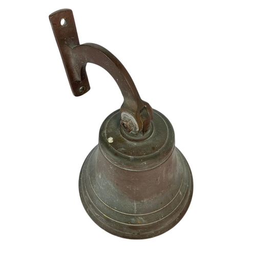 205 - Victorian bronze bell, 20cm x 25cm