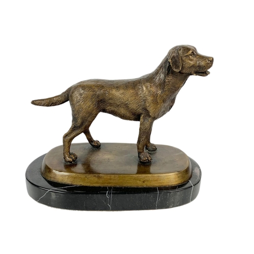 208 - Vintage bronze dog on a marble base. 22x18cm