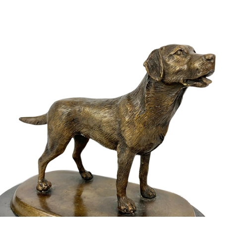 208 - Vintage bronze dog on a marble base. 22x18cm