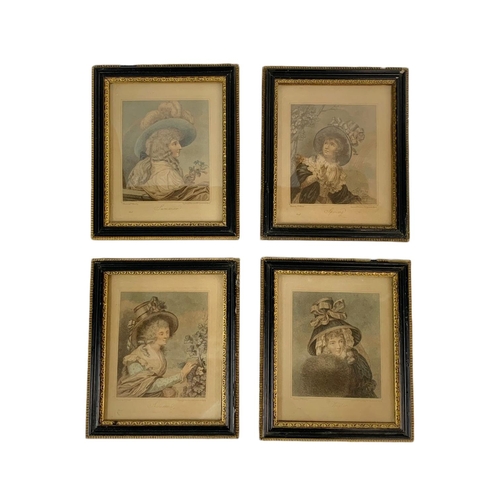 30 - Set of 4 Georgian prints of the four seasons, circa 1820, 18cm x 21.5cm
