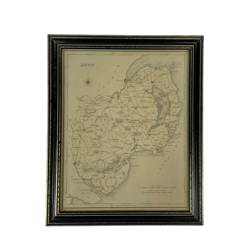 31 - Old map of county down, 23cm x 28cm