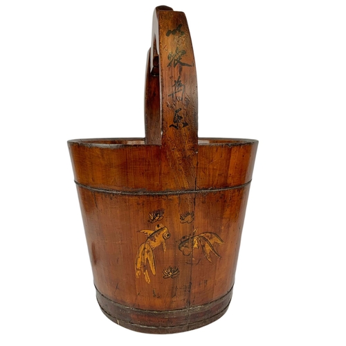 38 - Large Chinese rice bucket, 61cm